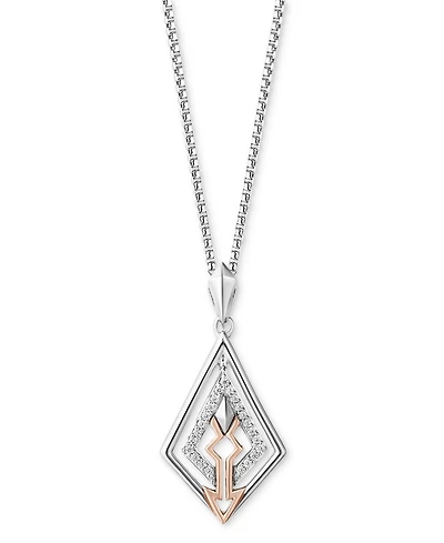 Star Wars Wonder Fine Jewelry Diamond Ahsoka 18" Pendant Necklace (1/10 ct. t.w.) in Sterling Silver & Rose Gold-Plate
