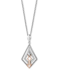 Star Wars Wonder Fine Jewelry Diamond Ahsoka 18" Pendant Necklace (1/10 ct. t.w.) in Sterling Silver & Rose Gold-Plate