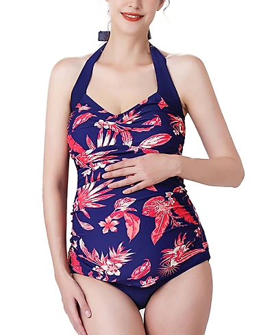Dulce Maternity Upf 50+ Tankini Top & Bottom 2-Piece Swim Set