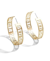 Women's Wear by Erin Andrews x BaubleBar Boston Red Sox Large Cutout Hoop Earrings
