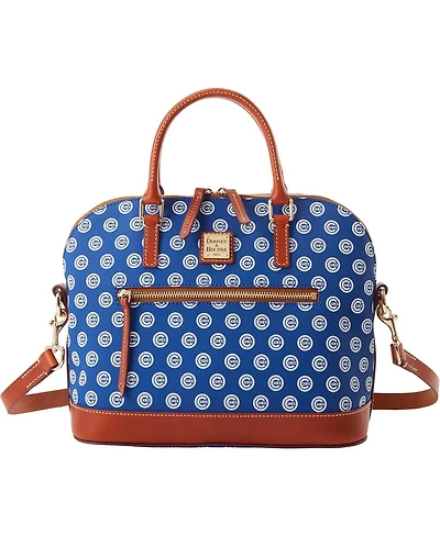 Women's Dooney & Bourke Chicago Cubs Signature Domed Zip Satchel Purse