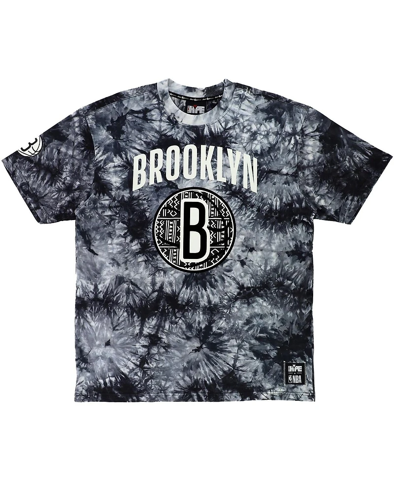 Men's and Women's Nba x Two Hype Black Brooklyn Nets Culture & Hoops Tie-Dye T-shirt