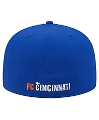 Men's New Era White, Blue Fc Cincinnati 2024 Kick Off Collection 59FIFTY Fitted Hat