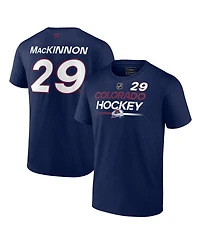 Men's Fanatics Nathan MacKinnon Navy Colorado Avalanche Authentic Pro Prime Name and Number T-shirt