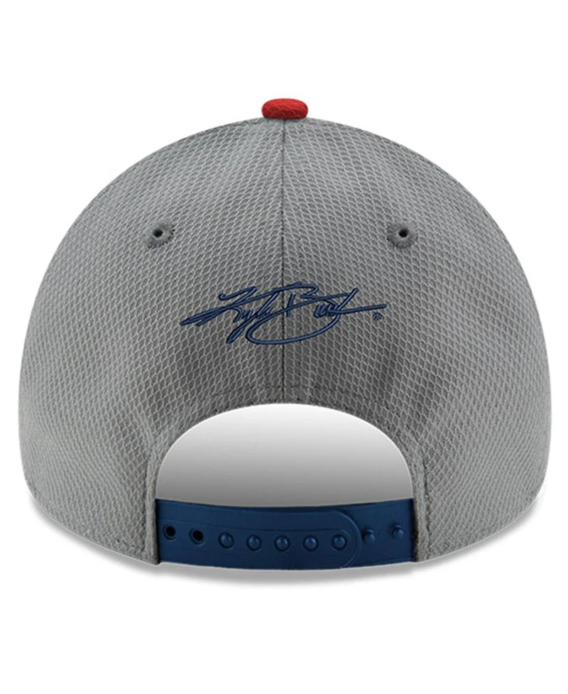 Men's New Era Gray, Navy Kyle Busch Salute 9FORTY Adjustable Hat