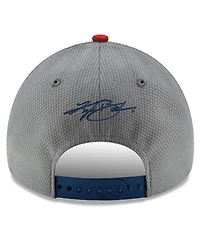 Men's New Era Gray, Navy Kyle Busch Salute 9FORTY Adjustable Hat
