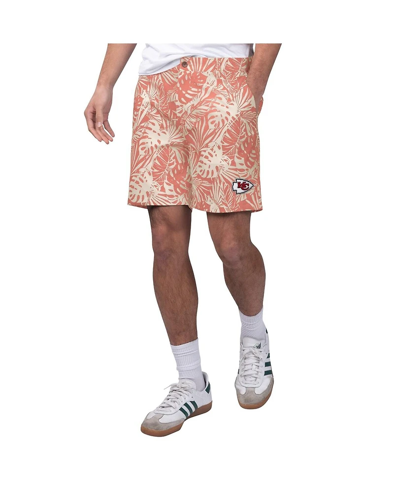 Men's Margaritaville Red Kansas City Chiefs Sandwashed Monstera Print Amphib Shorts