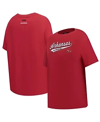 Women's Pro Standard Cardinal Arkansas Razorbacks Script Tail Oversized Boyfriend T-shirt