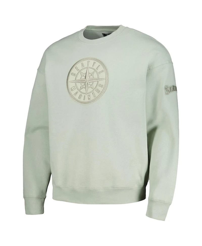 Men's Pro Standard Green Seattle Mariners Neutral Drop Shoulder Pullover Sweatshirt