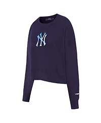 Women's Pro Standard Navy New York Yankees Painted Sky Pullover Sweatshirt