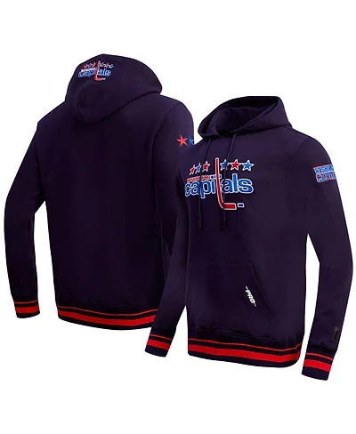 Men's Pro Standard Navy Washington Capitals Retro Classic Fleece Pullover Hoodie