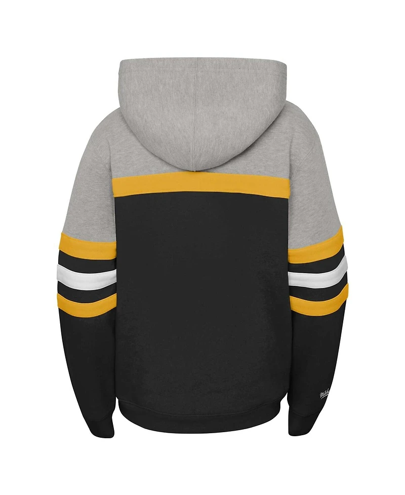 Big Boys and Girls Mitchell & Ness Black Boston Bruins Head Coach Pullover Hoodie