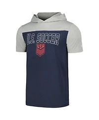 Men's 5th & Ocean by New Era Navy Usmnt Active Short Sleeve Hoodie T-shirt