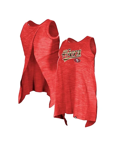 Women's New Era Scarlet San Francisco 49ers Space Dye Active Tank Top