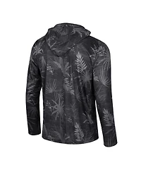 Men's Colosseum Black Florida State Seminoles Palms Printed Lightweight Quarter-Zip Hooded Top