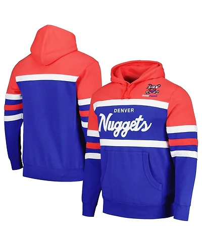 Men's Mitchell & Ness Royal, Red Denver Nuggets Head Coach Pullover Hoodie