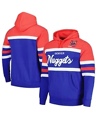 Men's Mitchell & Ness Royal, Red Denver Nuggets Head Coach Pullover Hoodie