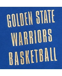 Men's Mitchell & Ness Royal Distressed Golden State Warriors Team Og 2.0 Vintage-Like Logo Fleece Pullover Hoodie