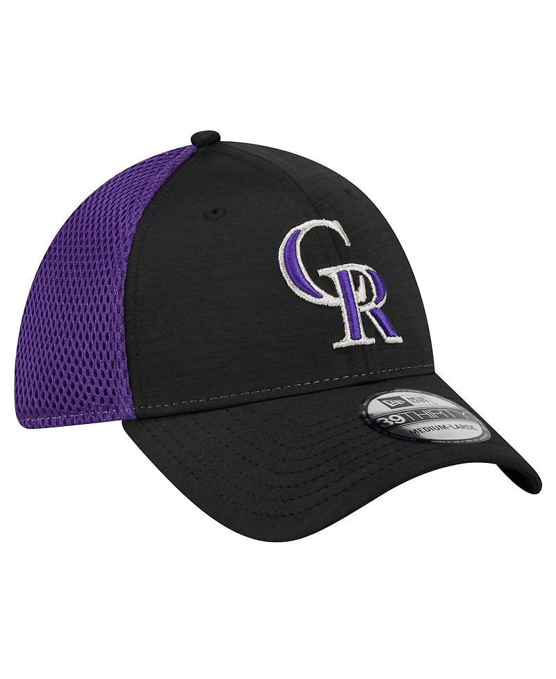 Men's New Era Black Colorado Rockies Neo 39THIRTY Flex Hat