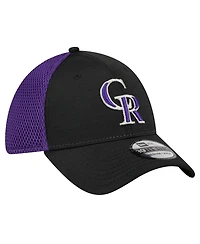 Men's New Era Black Colorado Rockies Neo 39THIRTY Flex Hat