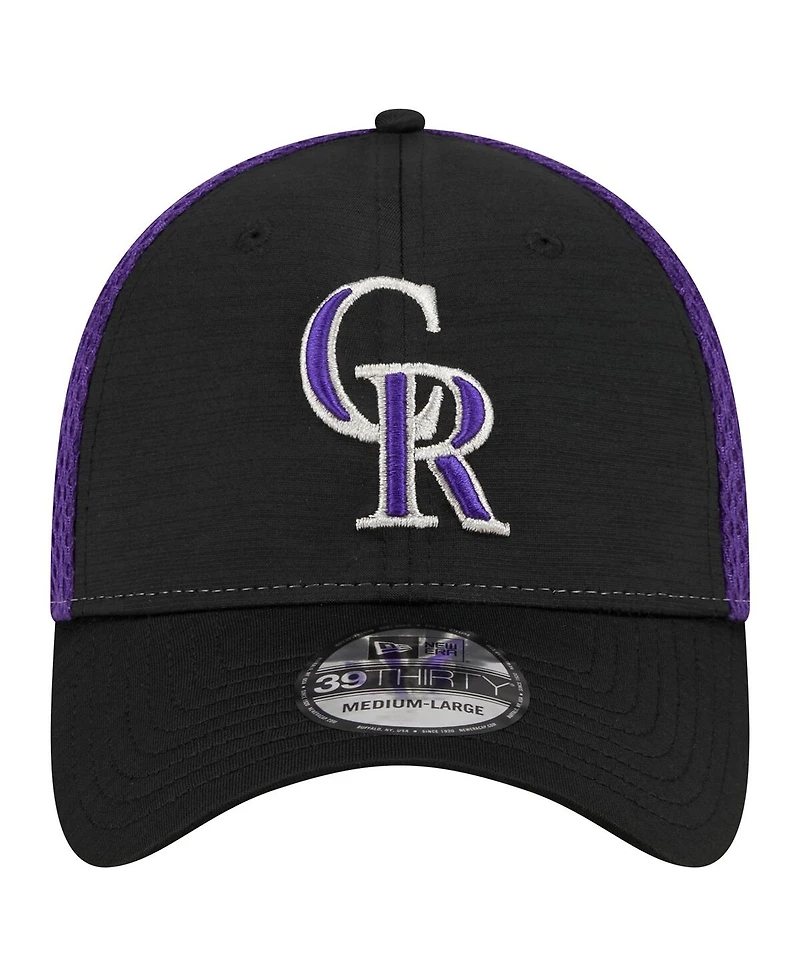 Men's New Era Black Colorado Rockies Neo 39THIRTY Flex Hat