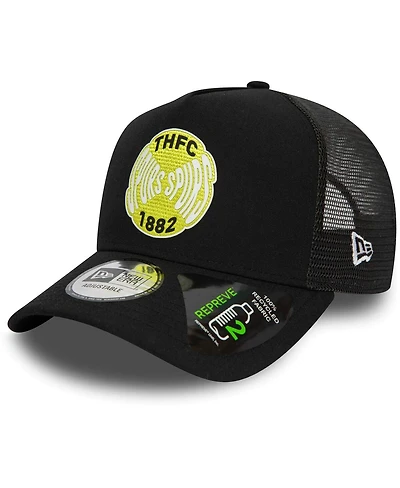 Men's New Era Black Tottenham Hotspur E-Frame Adjustable Trucker Hat