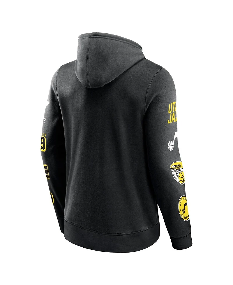 Men's Fanatics Black Utah Jazz Home Court Pullover Hoodie