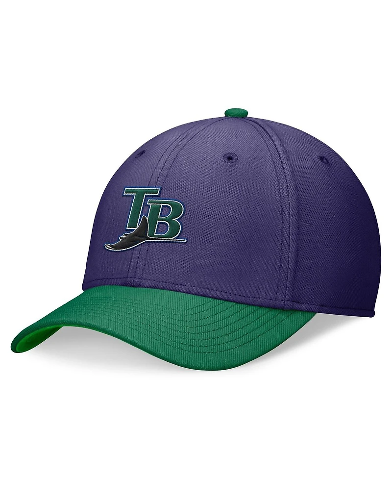 Men's Nike Purple, Green Tampa Bay Rays Cooperstown Collection Rewind Swooshflex Performance Hat
