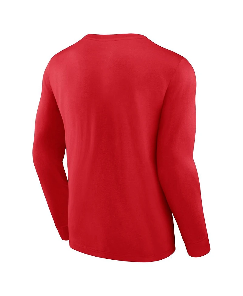 Men's Fanatics Red Chicago Blackhawks Strike the Goal Long Sleeve T-shirt