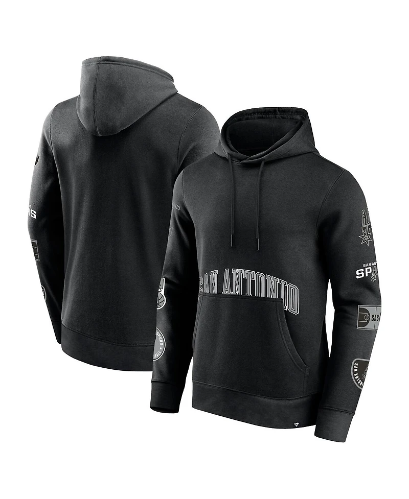 Men's Fanatics Black San Antonio Spurs Home Court Pullover Hoodie