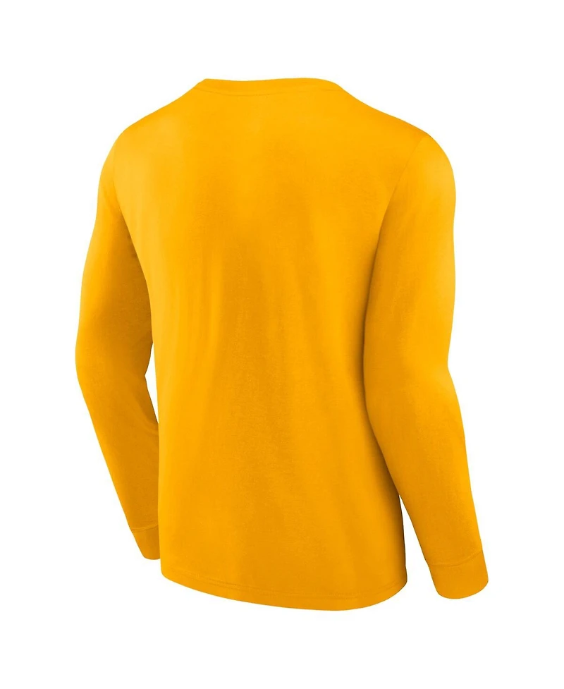 Men's Fanatics Gold Los Angeles Lakers Baseline Long Sleeve T-shirt