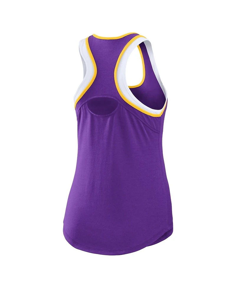 Women's Wear by Erin Andrews Purple Lsu Tigers Open Hole Razorback Tank Top