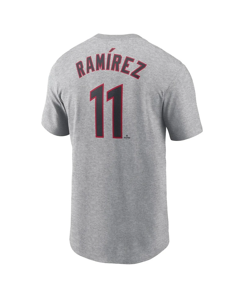 Men's Nike Jose Ramirez Gray Cleveland Guardians Fuse Name and Number T-shirt