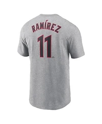 Men's Nike Jose Ramirez Gray Cleveland Guardians Fuse Name and Number T-shirt