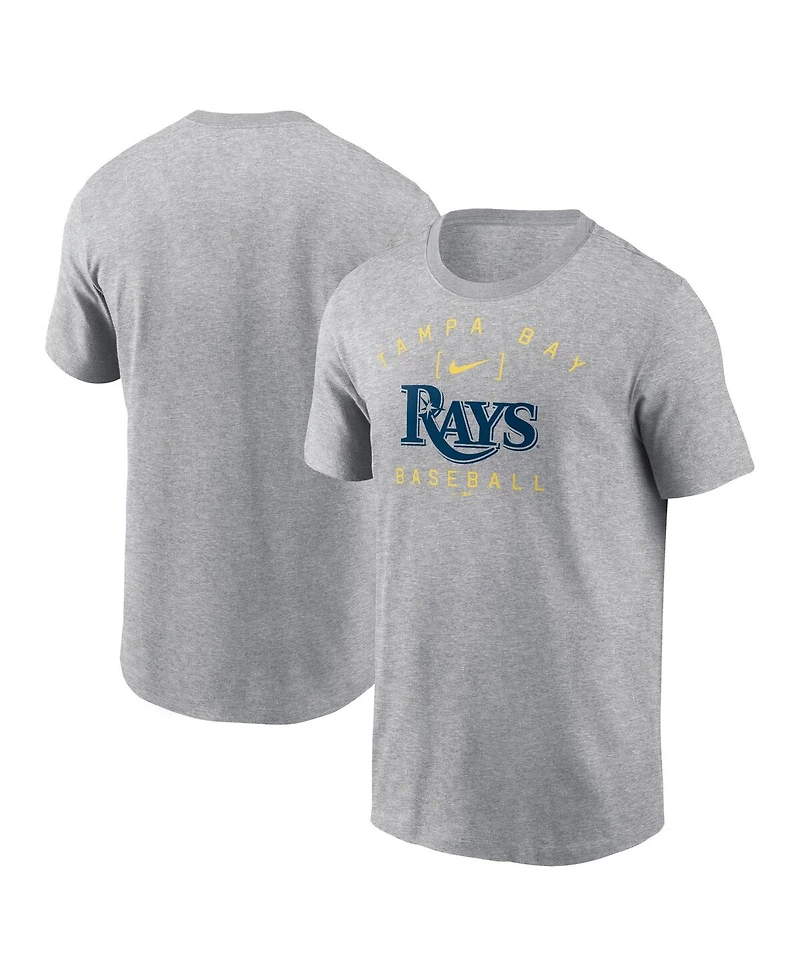 Men's Nike Heather Gray Tampa Bay Rays Home Team Athletic Arch T-shirt