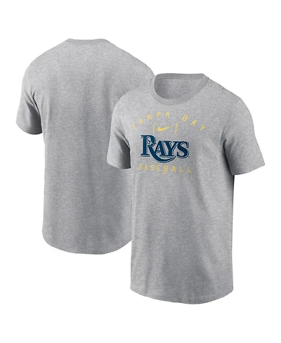 Men's Nike Heather Gray Tampa Bay Rays Home Team Athletic Arch T-shirt