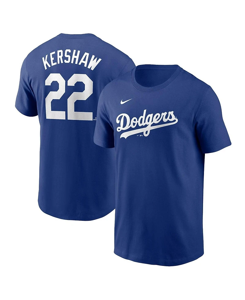 Men's Nike Clayton Kershaw Royal Los Angeles Dodgers Fuse Name and Number T-shirt