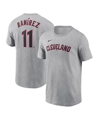 Men's Nike Jose Ramirez Gray Cleveland Guardians Fuse Name and Number T-shirt
