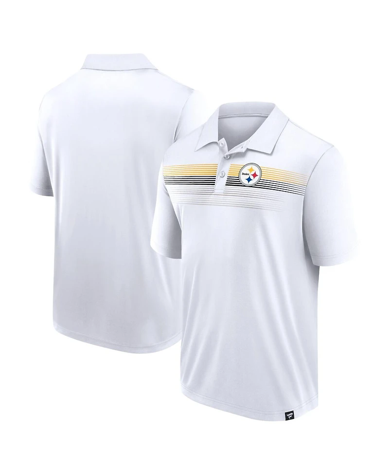 Men's Fanatics White Pittsburgh Steelers Victory For Us Interlock Polo Shirt