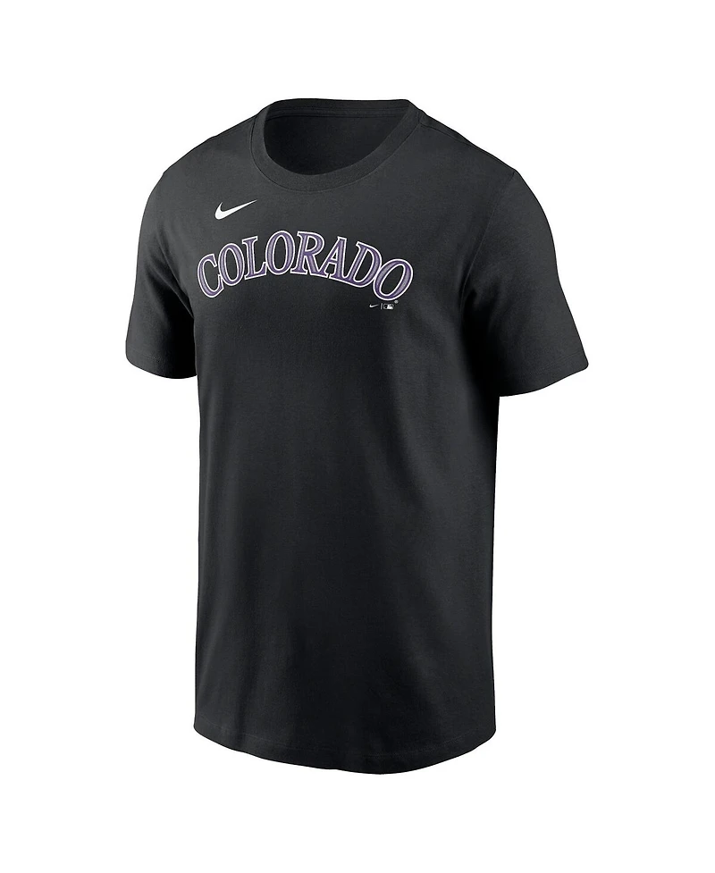 Men's Nike Black Colorado Rockies Fuse Wordmark T-shirt