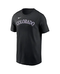 Men's Nike Black Colorado Rockies Fuse Wordmark T-shirt
