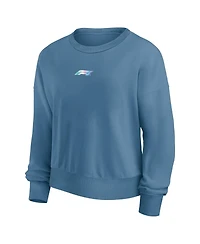 Women's Fanatics Blue Formula 1 Merchandise Y2K Badge Fleece Pullover Sweatshirt