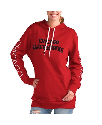 Women's G-iii 4Her by Carl Banks Red Chicago Blackhawks Overtime Pullover Hoodie