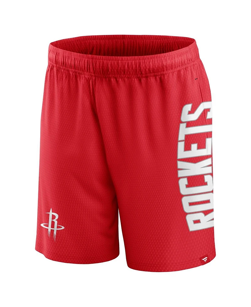 Men's Fanatics Red Houston Rockets Post Up Mesh Shorts