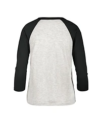 Women's '47 Brand Gray Distressed Washington Nationals City Connect Retro Daze Ava Raglan 3/4-Sleeve T-shirt