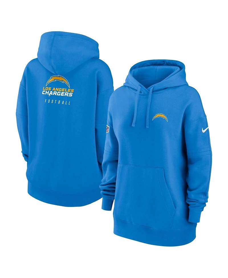 Women's Nike Powder Blue Los Angeles Chargers 2023 Sideline Club Fleece Pullover Hoodie