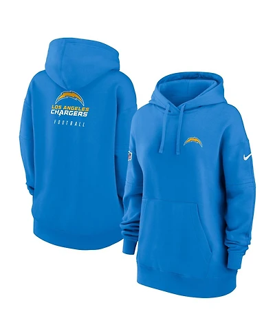 Women's Nike Powder Blue Los Angeles Chargers 2023 Sideline Club Fleece Pullover Hoodie