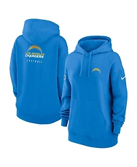 Women's Nike Powder Blue Los Angeles Chargers 2023 Sideline Club Fleece Pullover Hoodie