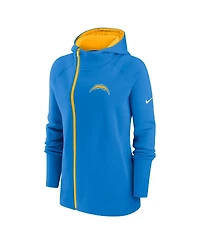 Women's Nike Powder Blue Los Angeles Chargers Asymmetrical Raglan Full-Zip Hoodie
