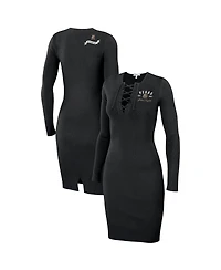 Women's Wear by Erin Andrews Black Vegas Golden Knights Lace-Up Dress